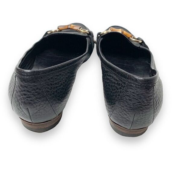 Gucci Classic Vintage Bamboo Horse Bit Black Leather Loafer Flats Women’s Size 7 - Picture 6 of 12